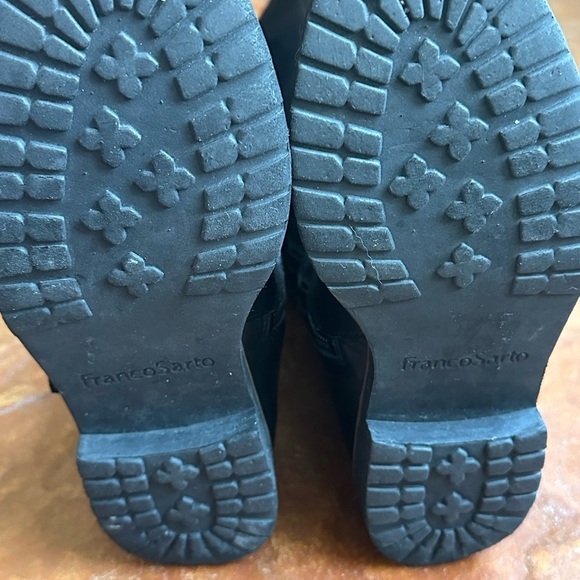 Franco Sarto Black Leather Knee-High Riding Boots with Buckle Sz 5 - Picture 4 of 11